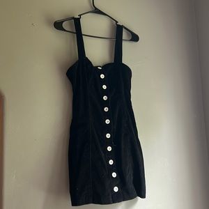 Black Corduroy White Buttoned Dress BDG Size S